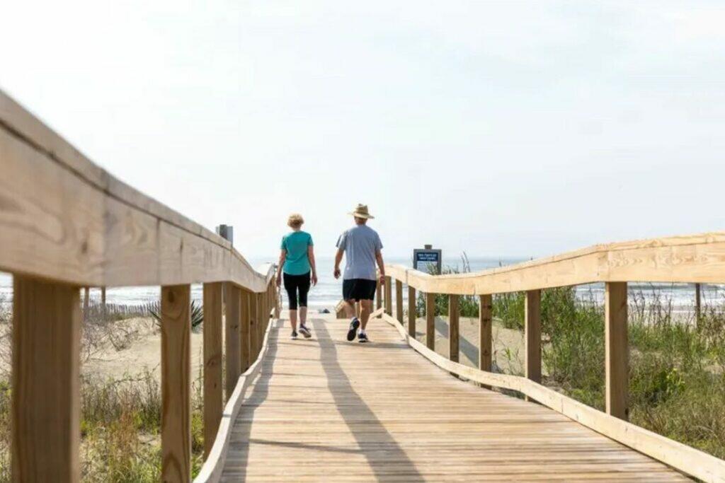 Romantic beach walk