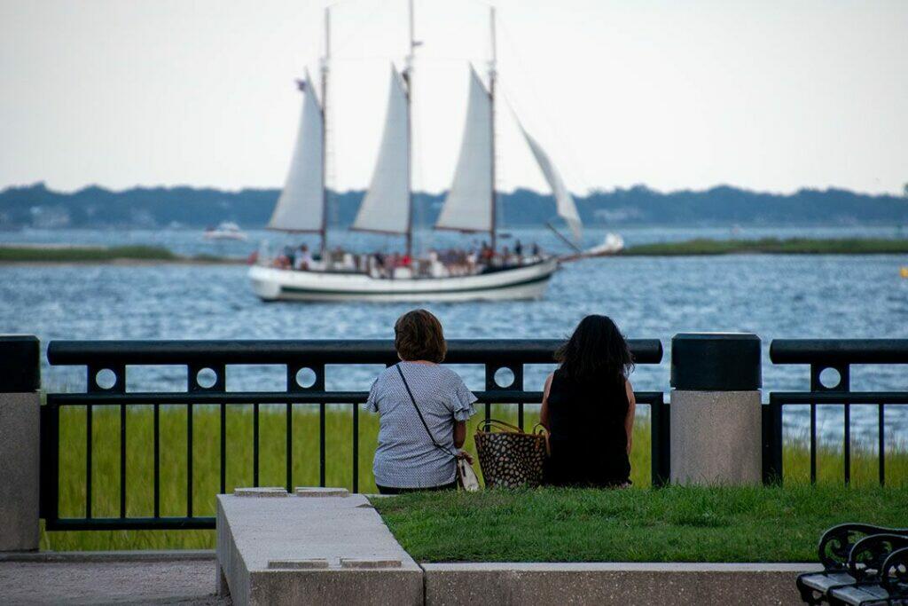 Watching boats in the Charleston Harbor one of the best things to do on your Charleston SC vacation
