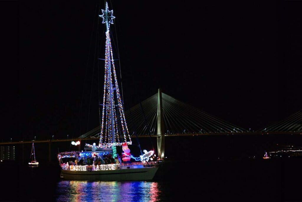 Holiday Parade of Boats in Charleston during Christmas