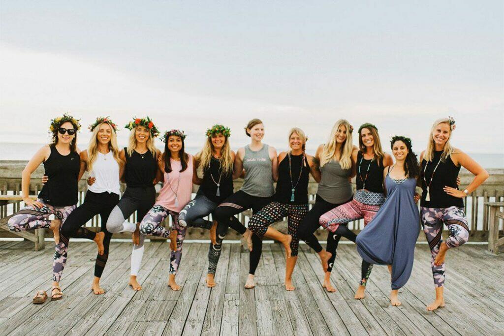 Yoga on the beach in Charleston