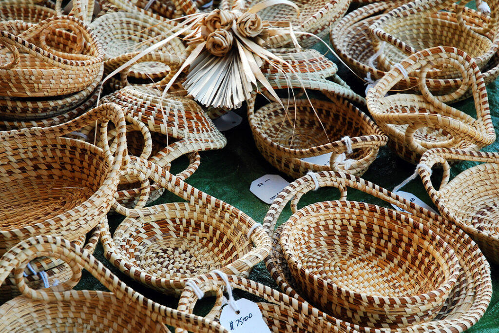Baskets from the city market in Charleston SC